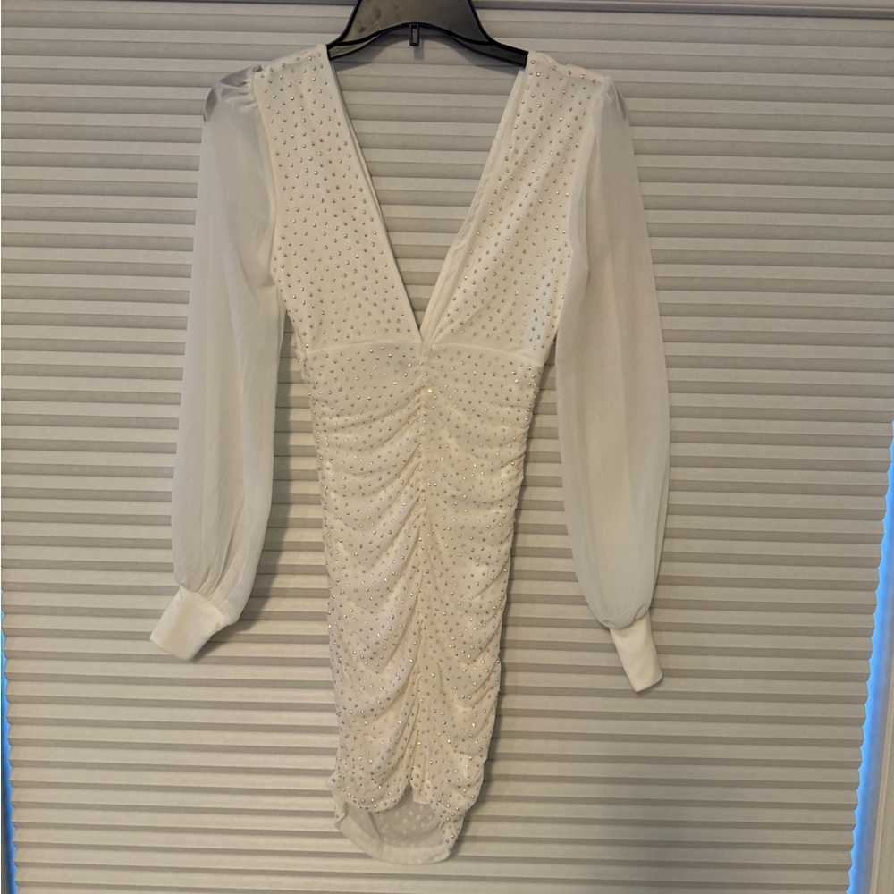 NWT Celine Rhinestone Plunge V-Neck Party Dress Windsor xs - Picture 6 of 8